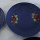 Vintage coffee set - blue and red flower patterns