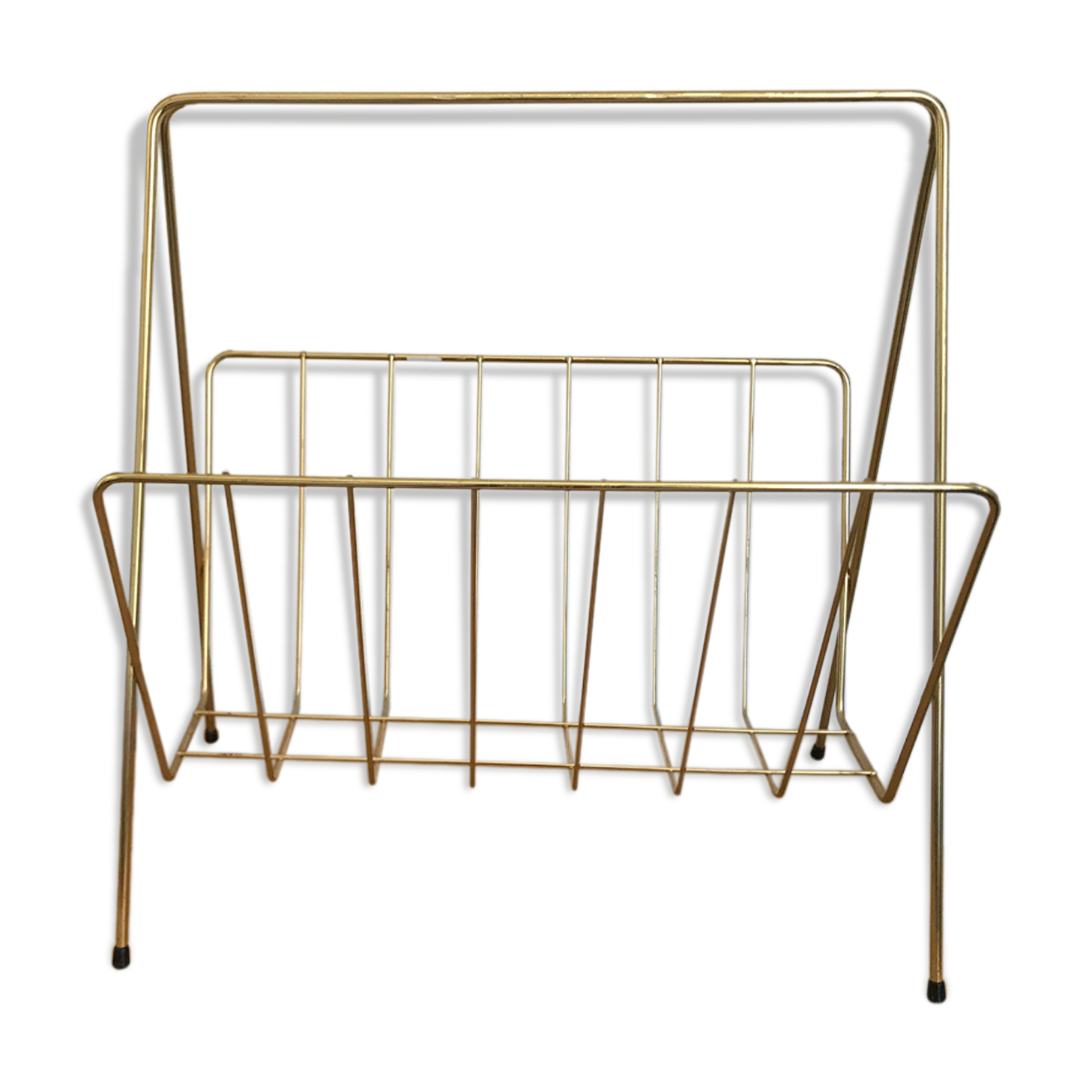 Gold metal magazine rack