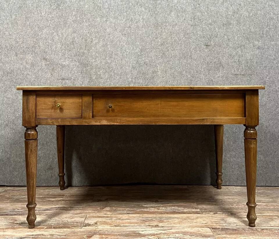 Louis XVI-Directoire style desk in solid walnut circa 1900
