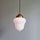 Art Deco pendant light in white opaline glass, 1920s-30s