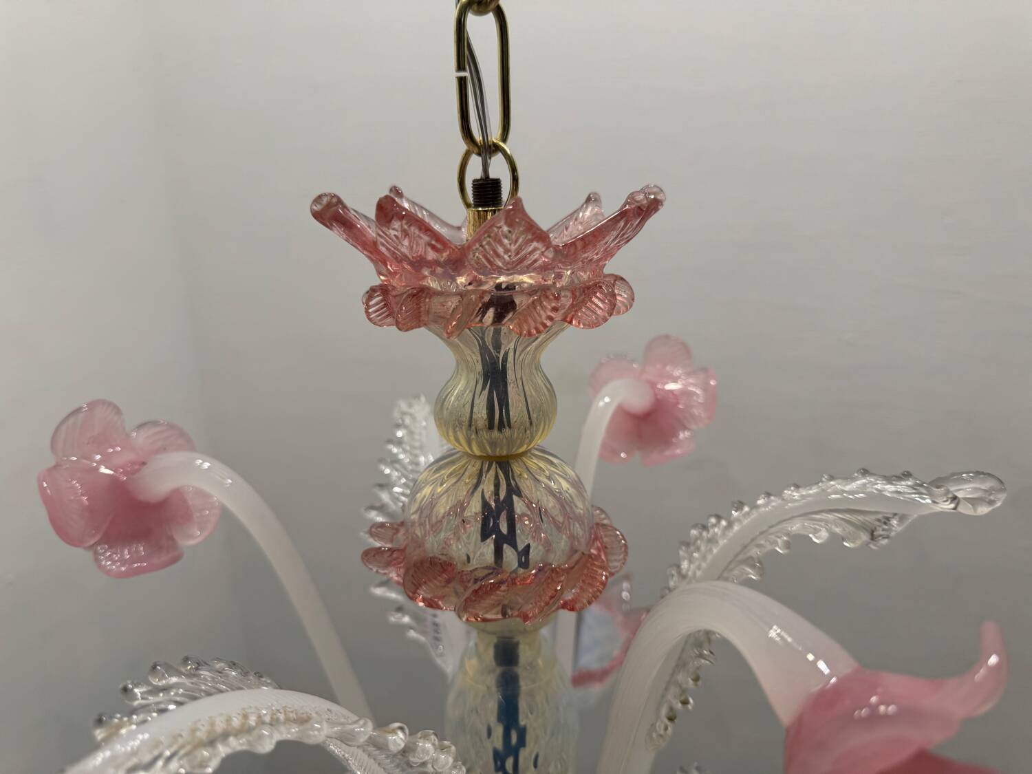 Venetian Pink opalescent Murano Glass Chandelier 1960’s