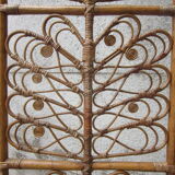 Rattan screen peacock 70s