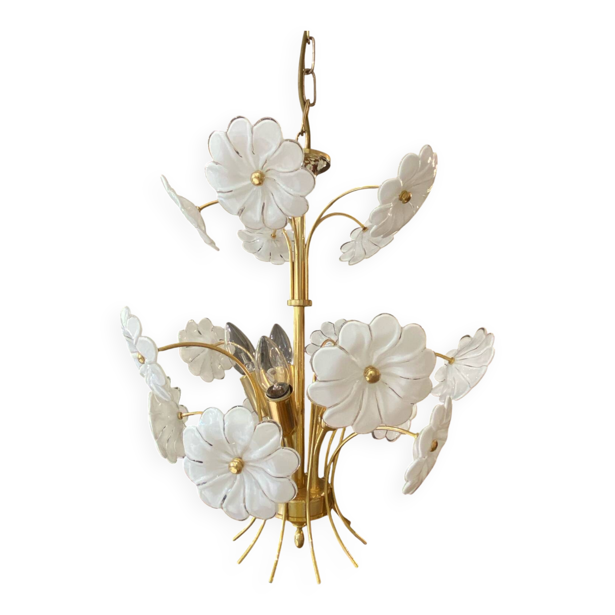 Murano glass flower chandelier, 1970s