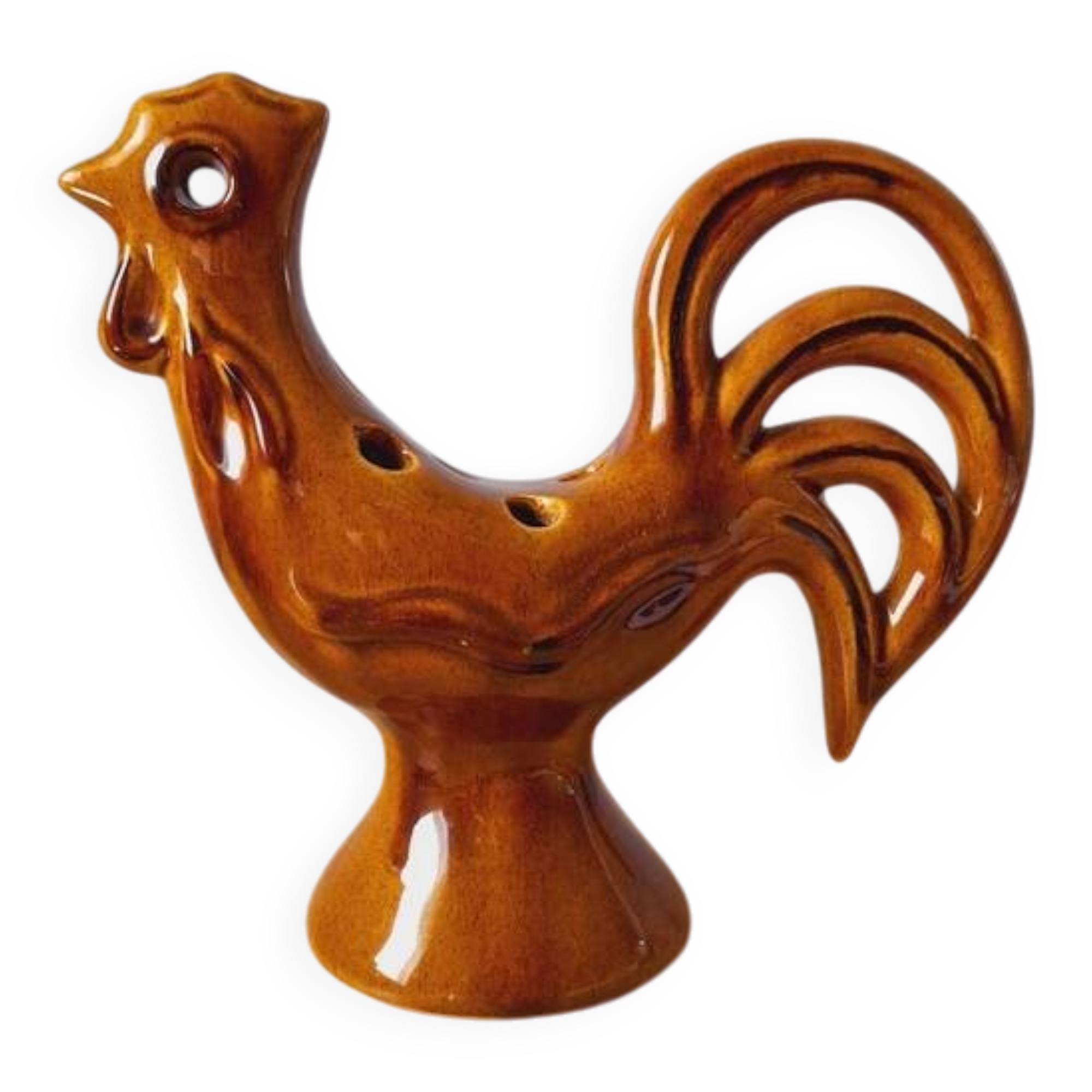 Vase coq pique-fleurs en céramique 1960