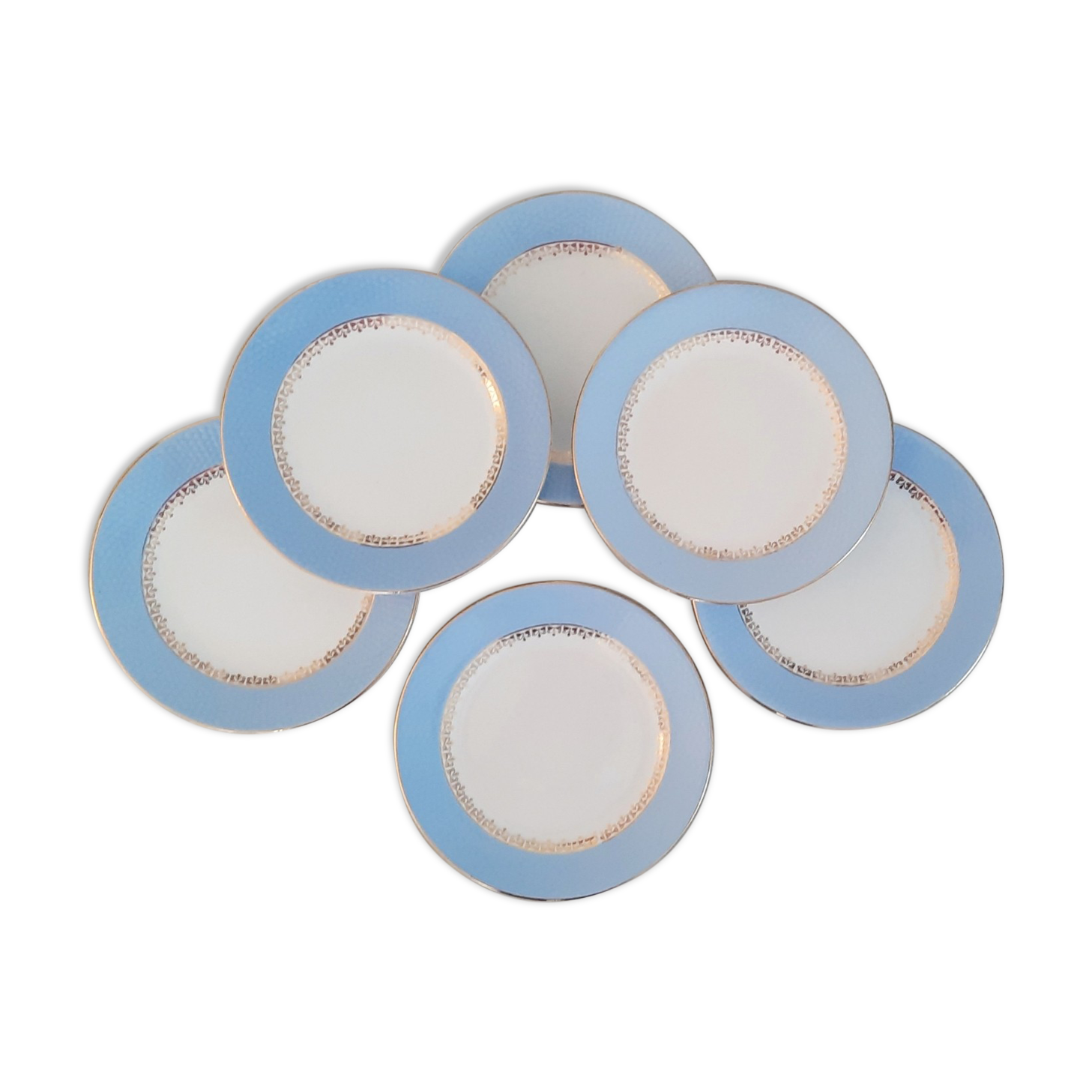 Dessert Plates and Hollow Dishes in Earthenware Café Gilbert by Moulin des Loups Vintage