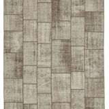 Handwoven oriental overdyed 202 cm x 297 cm brown patchwork carpet