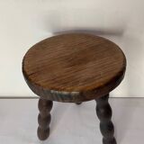Brutalist wooden stool