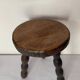 Brutalist wooden stool