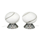 Pair of Italian Murano Glass and Chrome Table Lamps, 1960s