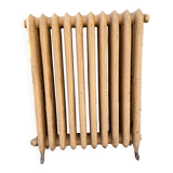 Radiateur ancien sur pieds a dix lames fleuries en fonte XX siècle