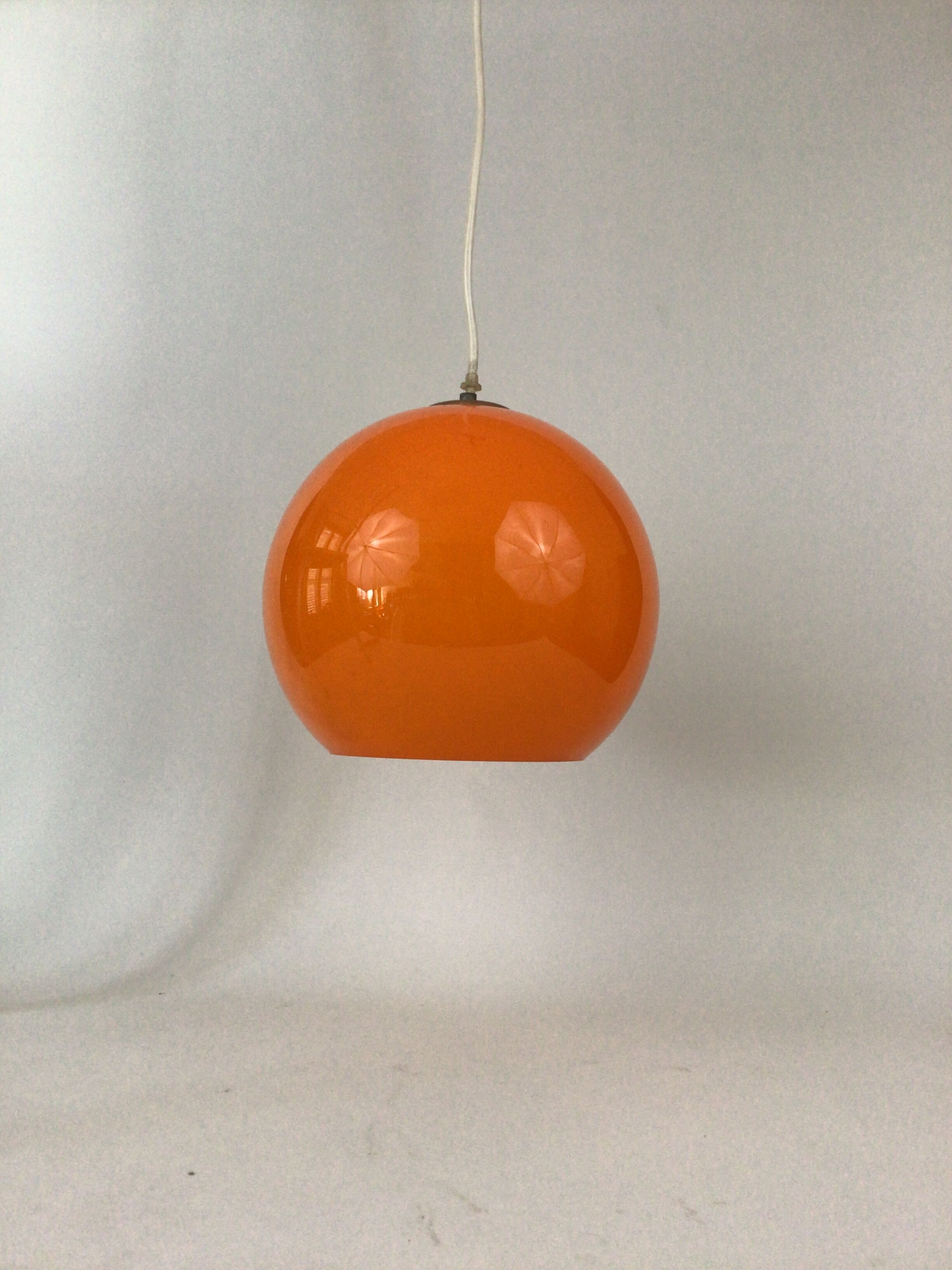 Vintage 70s orange glass pendant lamp