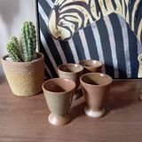 4 tasses en grès, vintage 1950