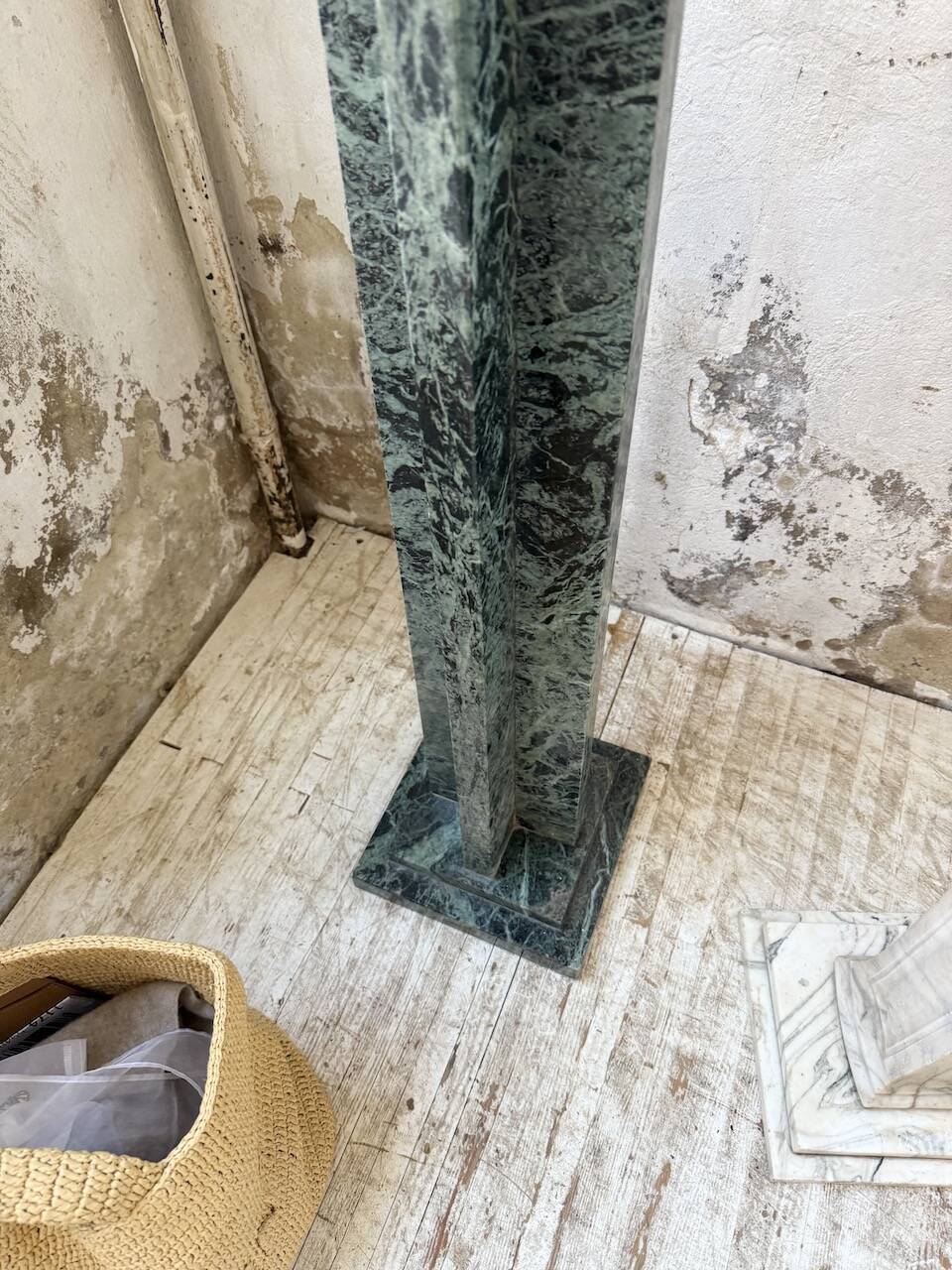 Set of 4 marble columns or pedestals.
