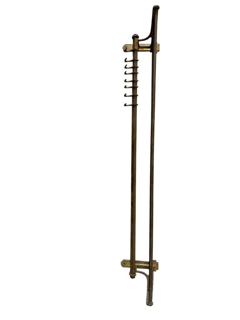 Vintage wall coat rack in gilded brass