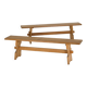 A pair of mid-century brutalist pine benches