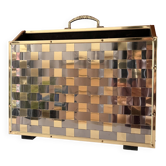 Porte revue en laiton et bois style Hollywood regency