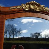 Ancienne armoire de style Louis XVI avec marqueterie et bronzes