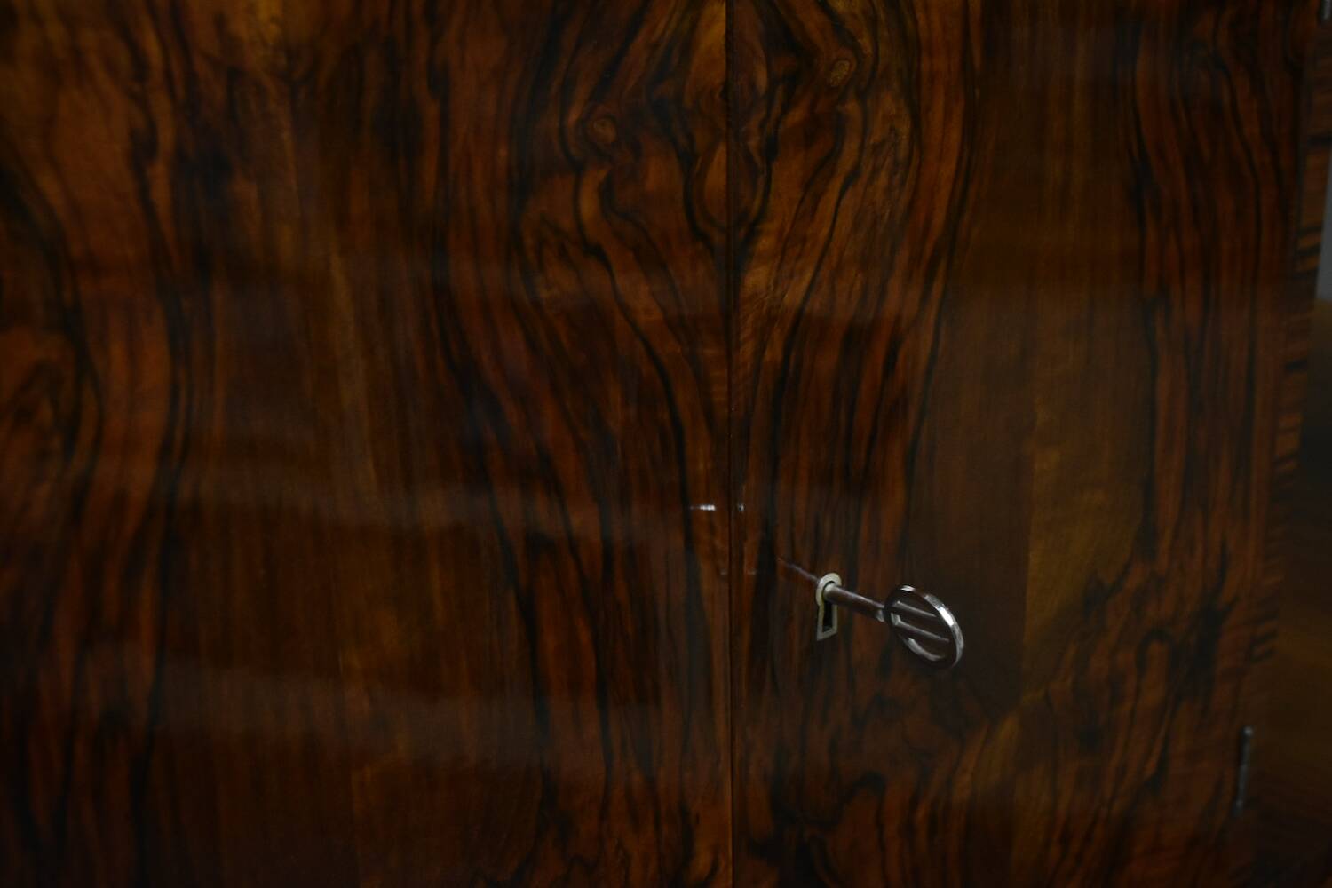 Art Deco Bar Cabinet – asymmetrical form – Poland, 1930s