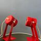 Set (2) of vintage red space age desk lamps