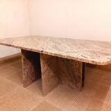 Vintage coffee table in pink marble 70s 80s