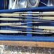 Set of silver metal cutlery from maken's + centrepiece + basket
