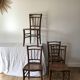 set of 4 bistro chairs in turned wood and canework stamped early 20th century