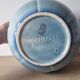 Large blue Art Deco Sarreguemines flowerpot