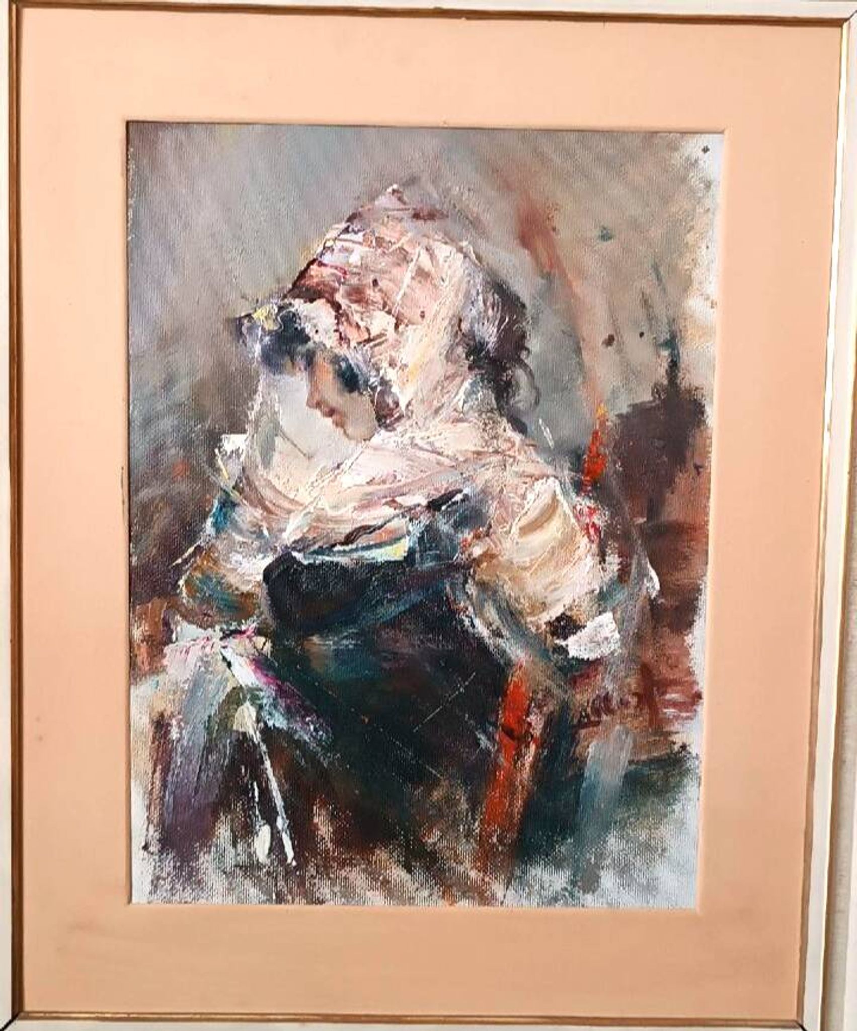 Large oil painting on canvas - Alberto Alberti (1894-1974) 1959 - female figure