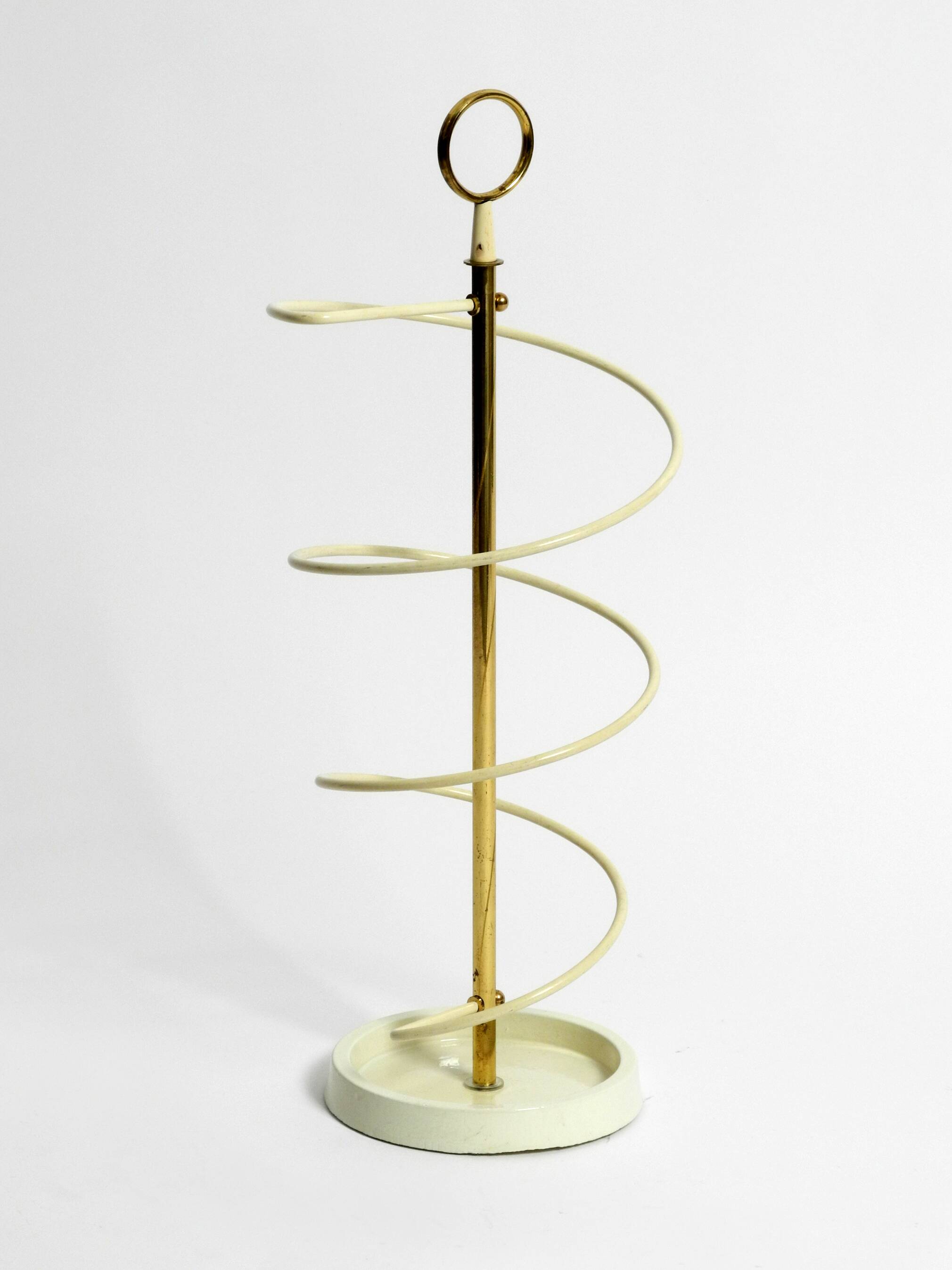 Extraordinary rare Mid Century Modern umbrella stand in string helix design