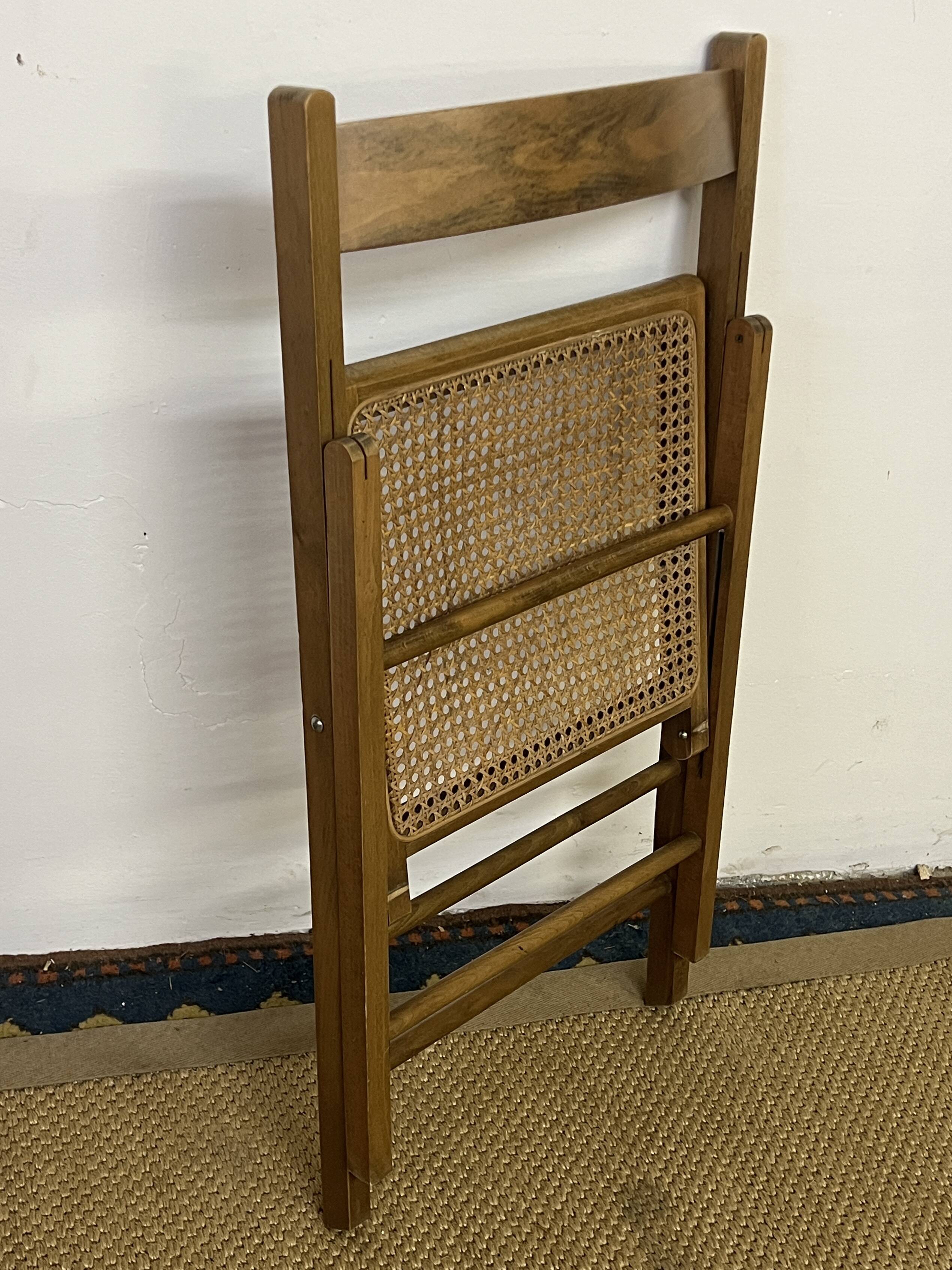 Vintage wooden and cane folding chair