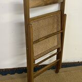 Vintage wooden and cane folding chair