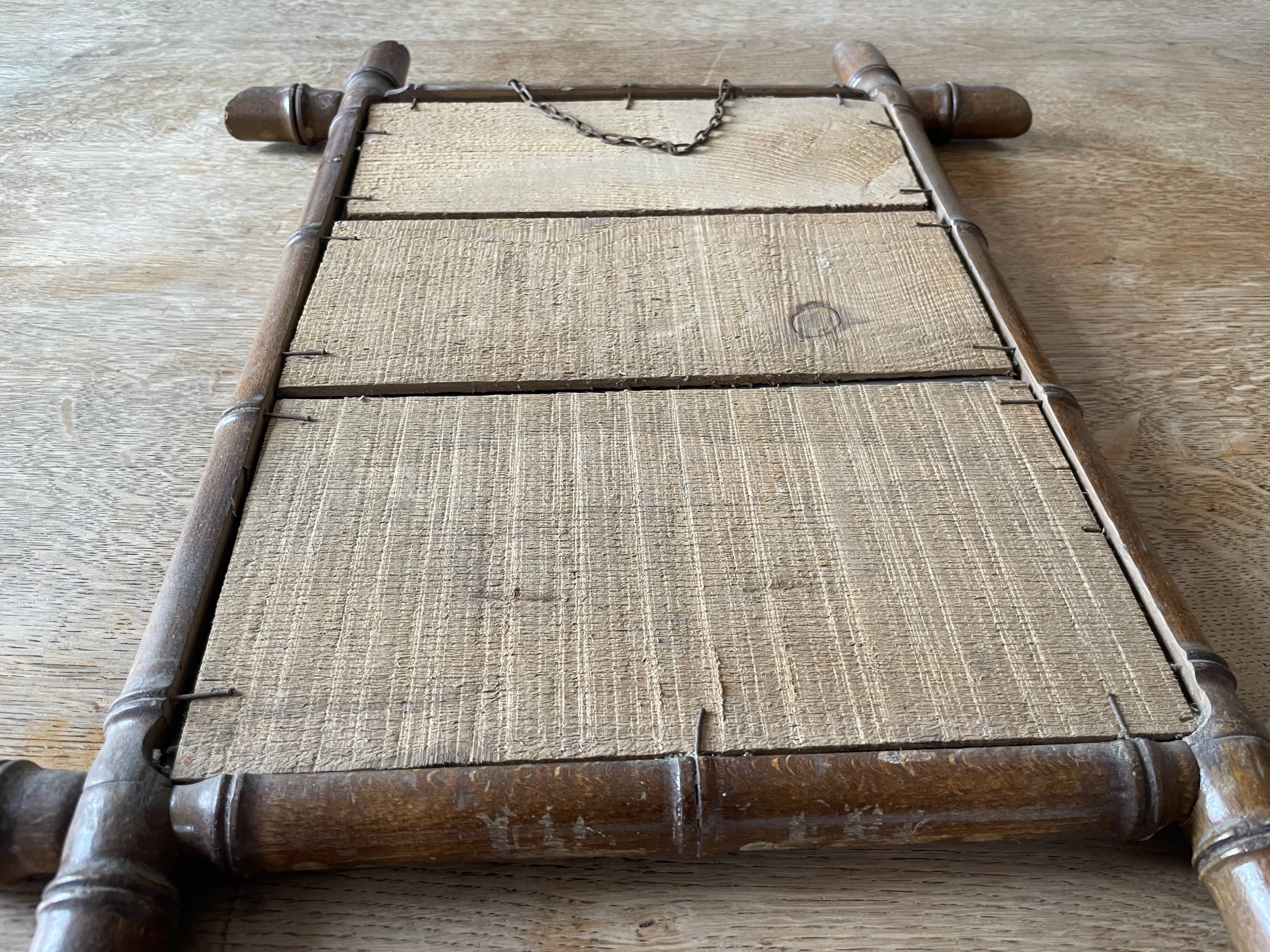 Faux bamboo wood mirror