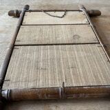 Miroir en bois faux-bambou