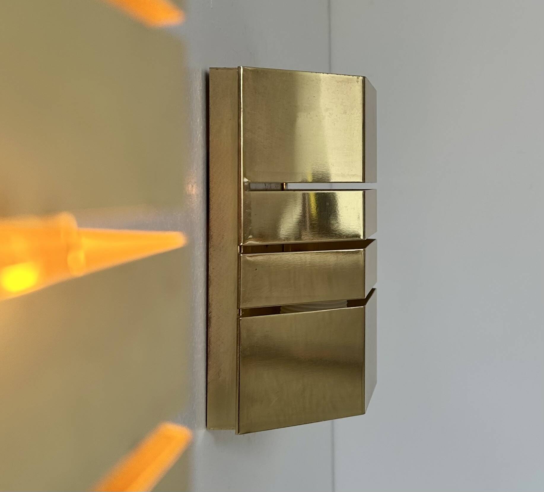 Pair of vintage brass wall lights, France 1970s
