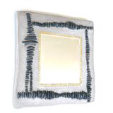 Resin mirror with pebbles and gold mosaics