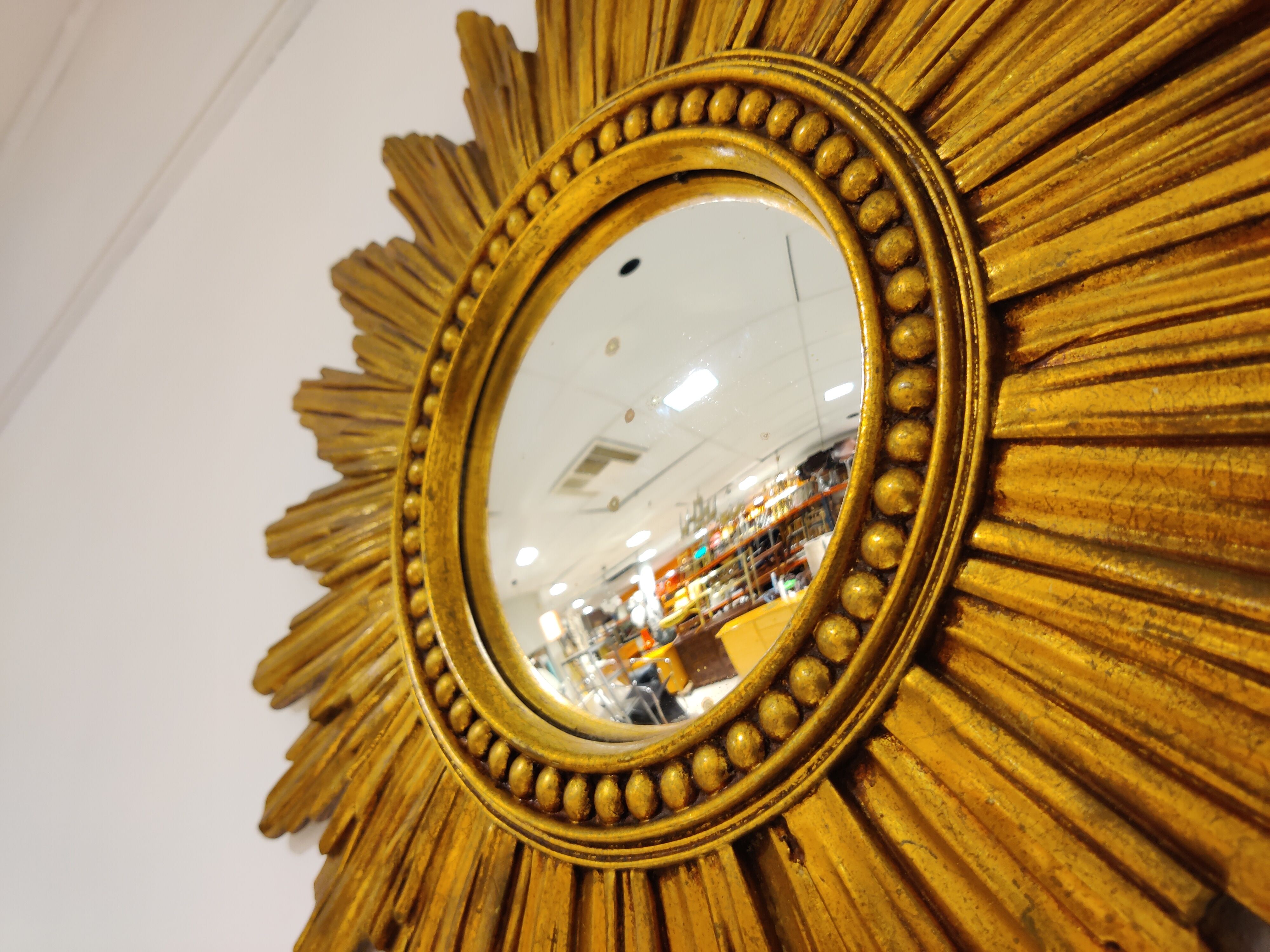 Mid century golden sunburst mirror, 1960s