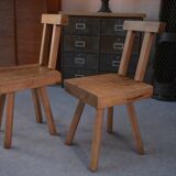 2 brutalist chairs from the mobichalet brand 1960's