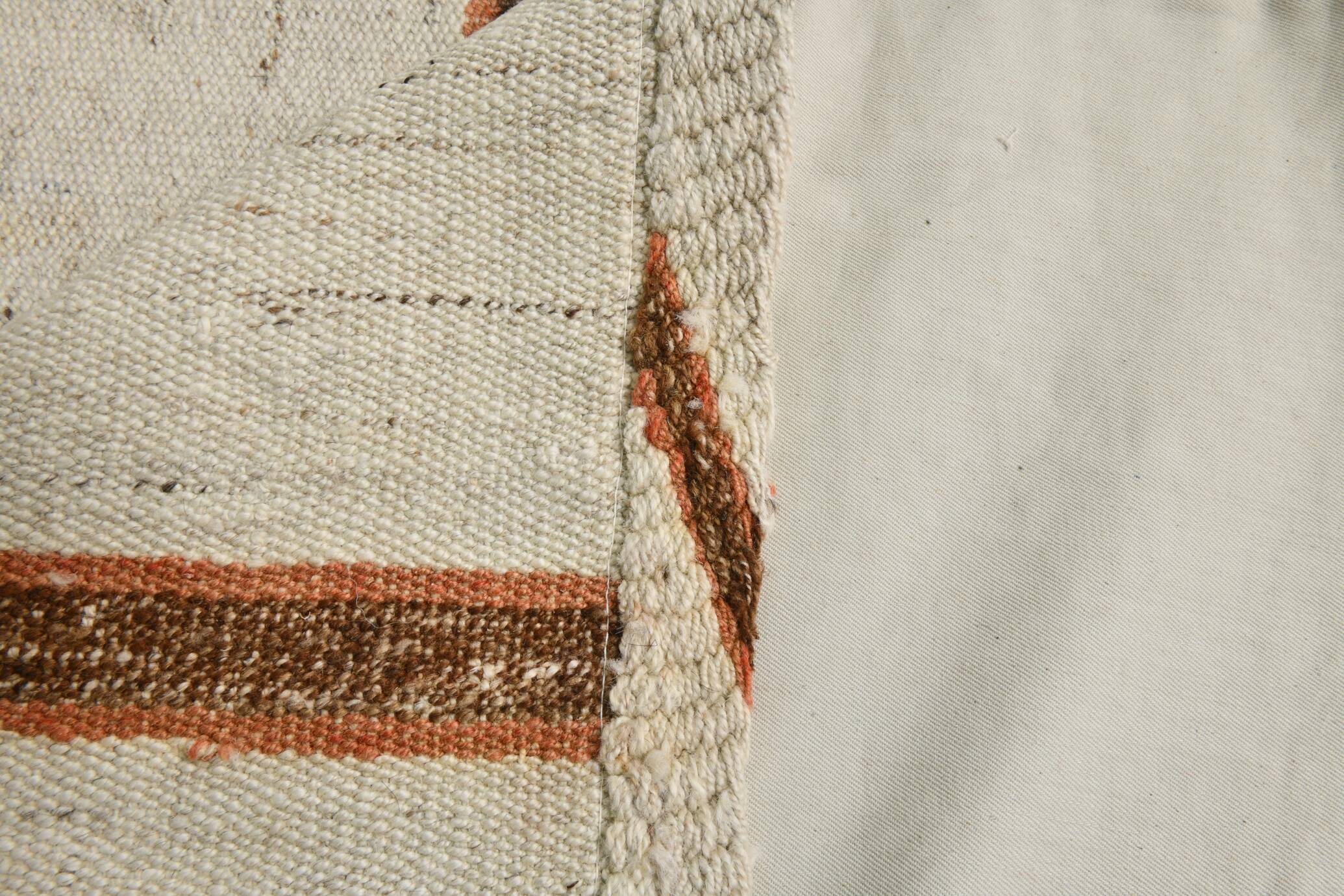 2x8 Brown & Beige Kilim Runner Rug, 71x260Cm