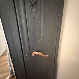 Matte black Art Deco wardrobe