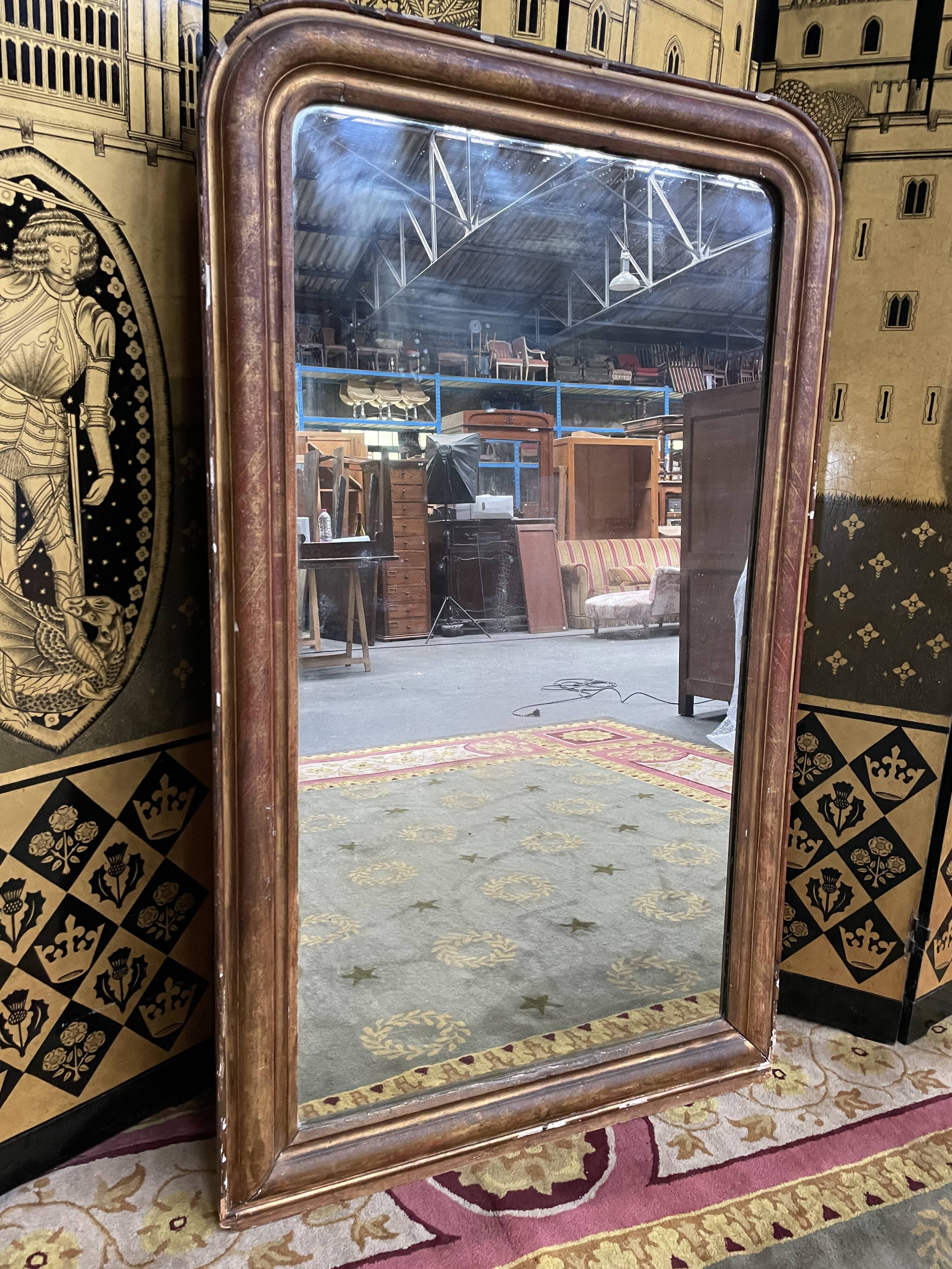 Louis Philippe period mirror with 19th leaf