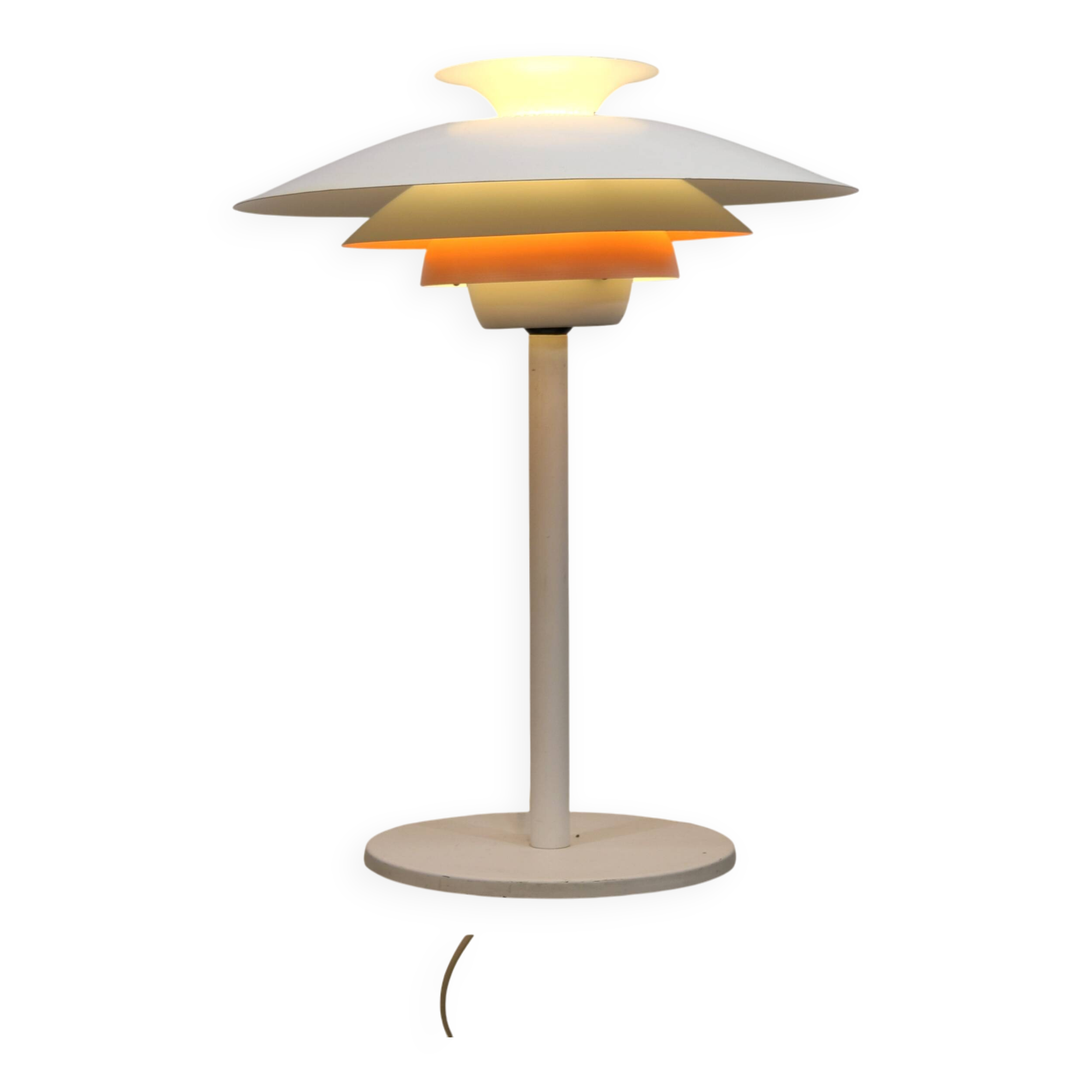 White vintage Danish desk lamp by Jeka Metaltryk - Model Sofie - Denmark 70s