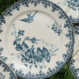 Set of 6 blue iron earth plates