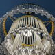 Waterfall chandelier in brass and tassels from the 60s and 70s