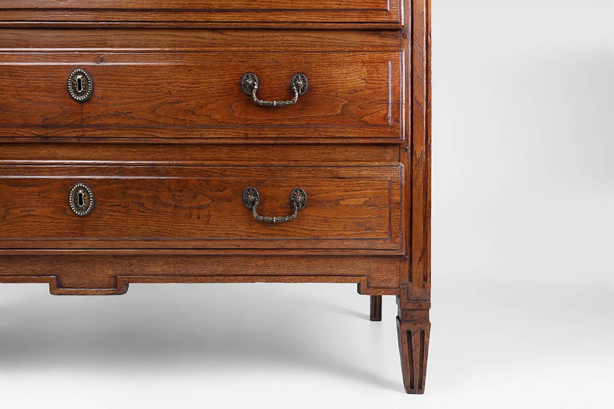 French Rustic Chest of Drawers in Oak with 3 Drawers, 1850s