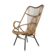 Fauteuil en rotin et en métal Rohe Noordwolde, Pays-Bas des années 1950