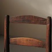 Fauteuil paysan en bois massif et paille, XIXᵉ siècle