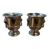 Pair of Medici shells in silver metal