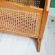 Table d'appoint porte revue bois et cannage