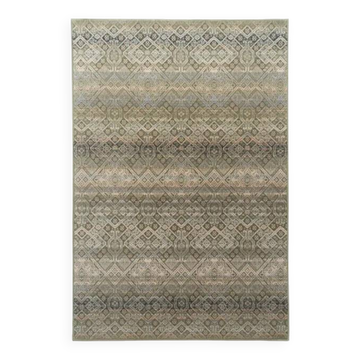 Tapis oriental vert et beige style vintage en Laine