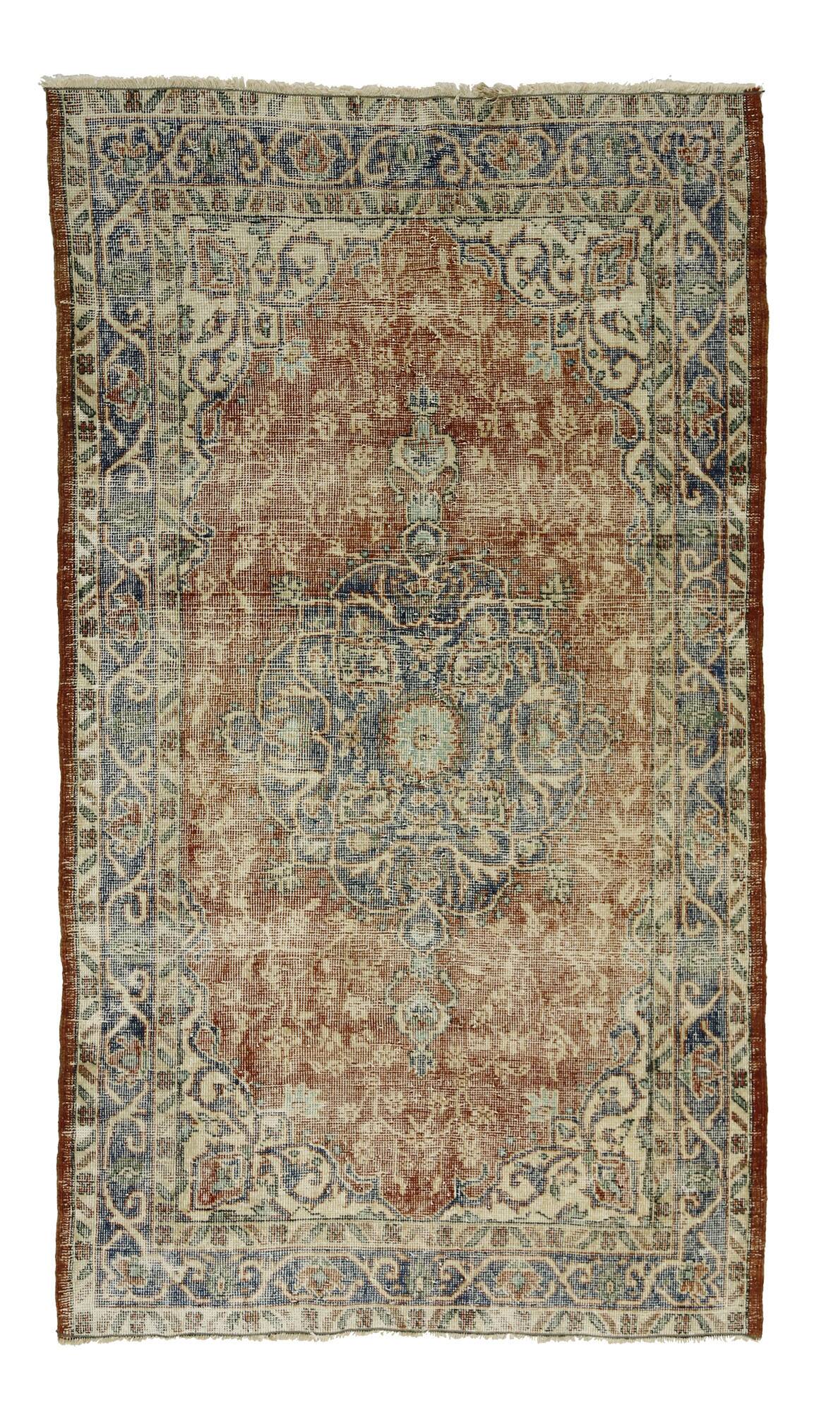 Turkish Anatolian Handmade Vintage Area Rug 200 cm x 118 cm
